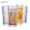 KEMORELA Ribbed Glass Tumbler Set 590 Ml Large Capacity Glasses For Iced Coffee Juice And Cocktails 2