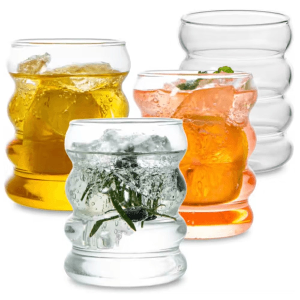 Creative Heat Resistant Glass Tumbler 350 Ml Ripple Glass Mug For Coffee Tea And Juice 1 To 4 PCS 1