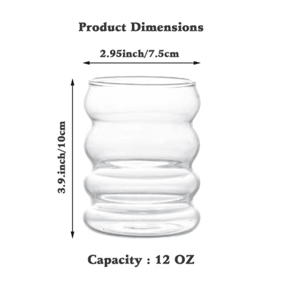 Creative Heat Resistant Glass Tumbler 350 Ml Ripple Glass Mug For Coffee Tea And Juice 1 To 4 PCS 3