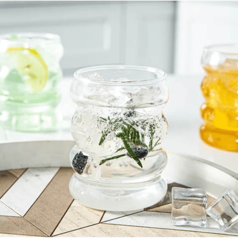Creative Heat Resistant Glass Tumbler 350 Ml Ripple Glass Mug For Coffee Tea And Juice 1 To 4 PCS 5