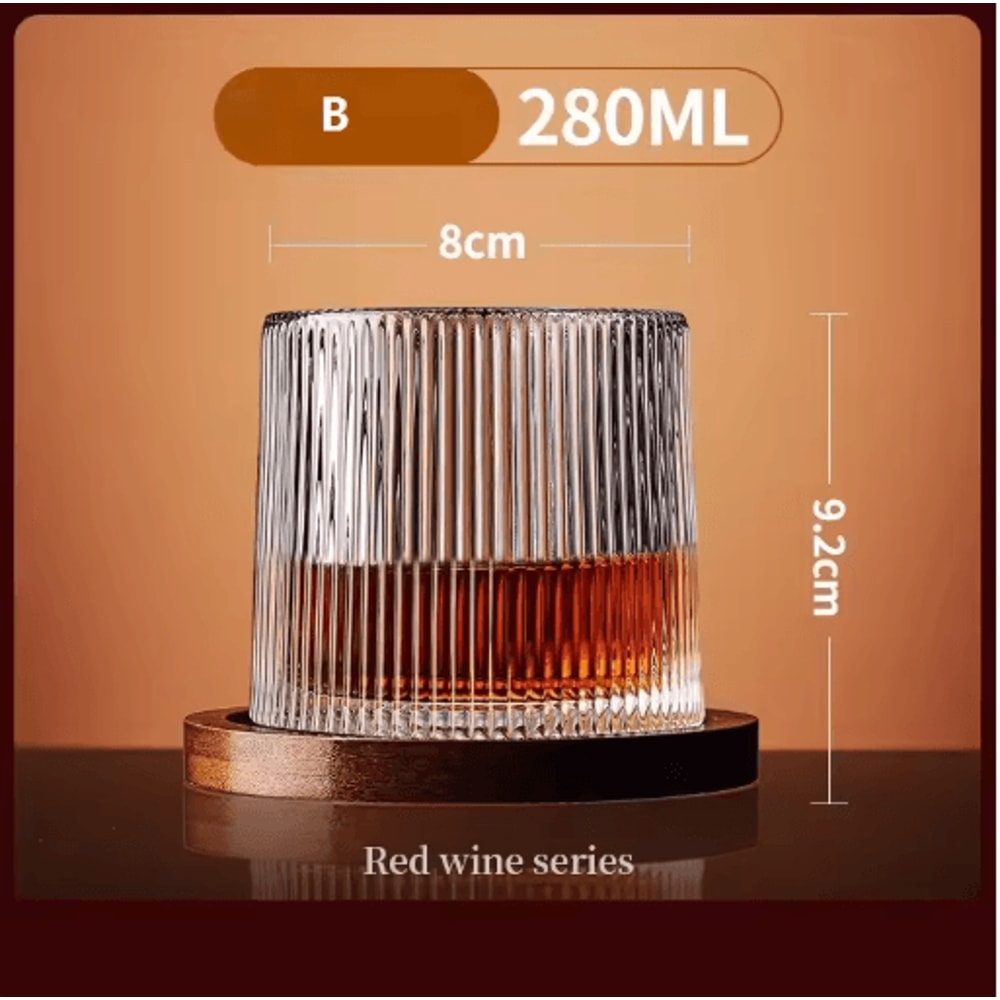 Rotating Base Crystal Whiskey Glass Spinning Tumbler For Whiskey Wine And Brandy 2