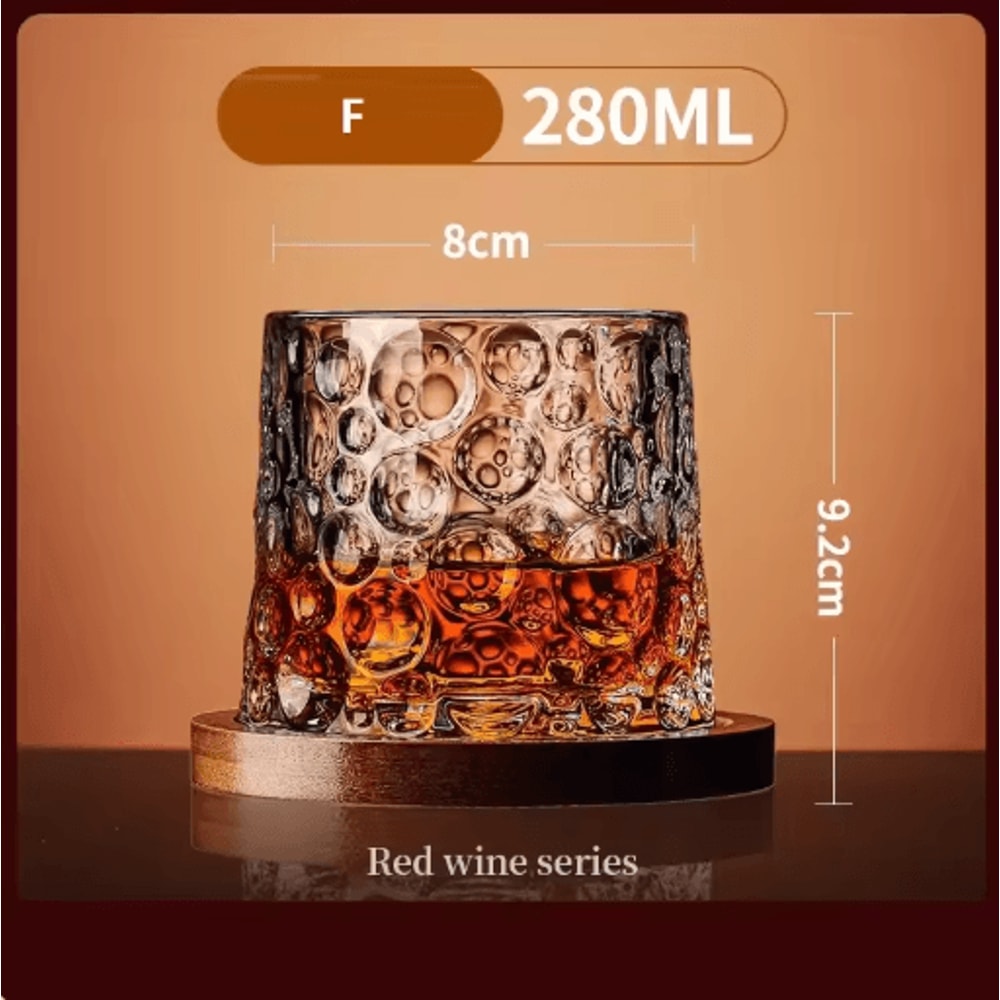 Rotating Base Crystal Whiskey Glass Spinning Tumbler For Whiskey Wine And Brandy 4