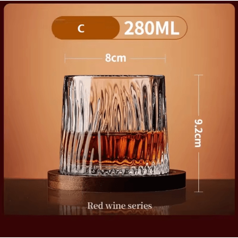 Rotating Base Crystal Whiskey Glass Spinning Tumbler For Whiskey Wine And Brandy 6