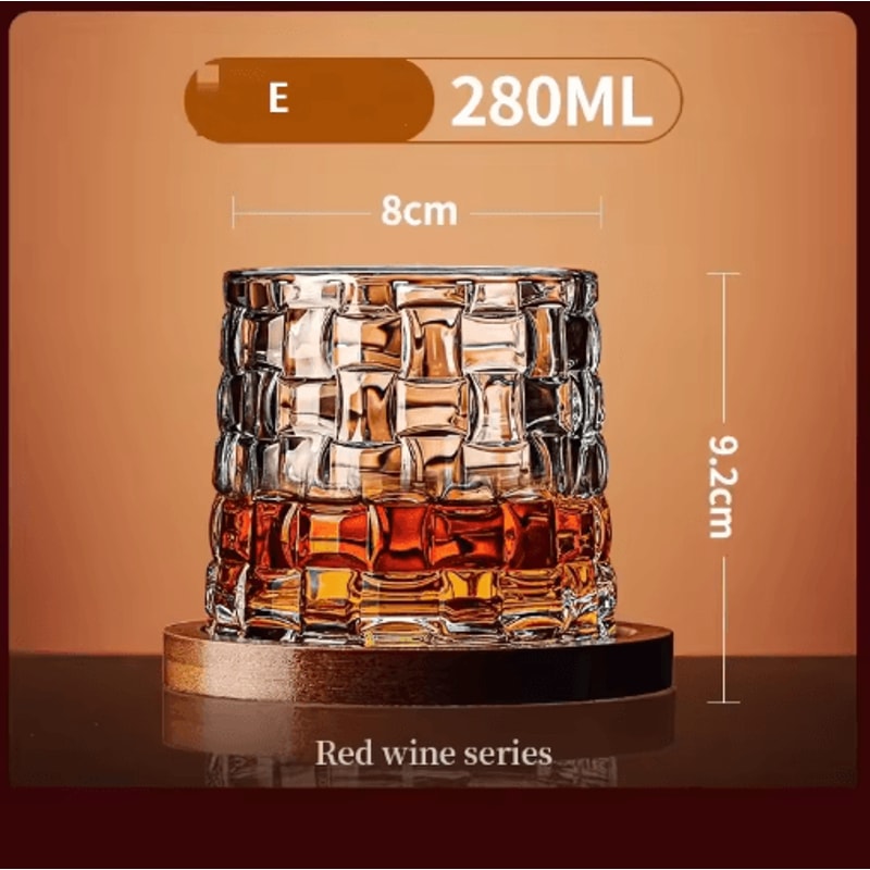 Rotating Base Crystal Whiskey Glass Spinning Tumbler For Whiskey Wine And Brandy 9