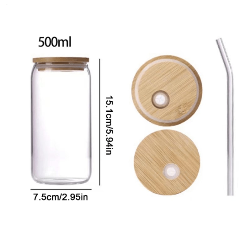 Bow Accent Glass Cup With Lid And Straw 500 Ml Aesthetic Iced Coffee And Matcha Tumbler 2