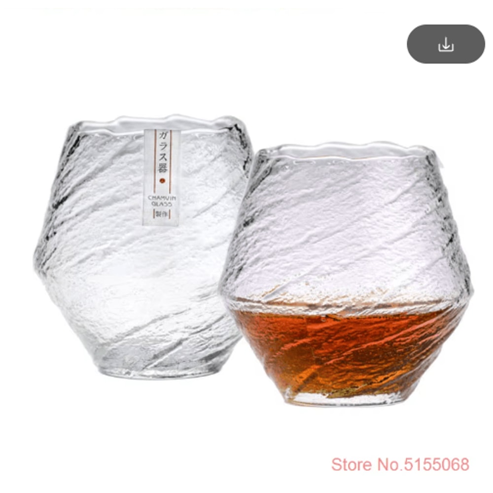 Japanese Hazy Air Whiskey Tumbler Snowflake Hammered Glass For Whisky XO Brandy And Wine 5