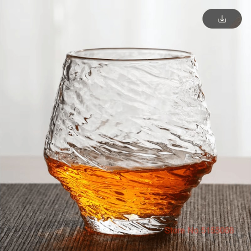 Japanese Hazy Air Whiskey Tumbler Snowflake Hammered Glass For Whisky XO Brandy And Wine 6