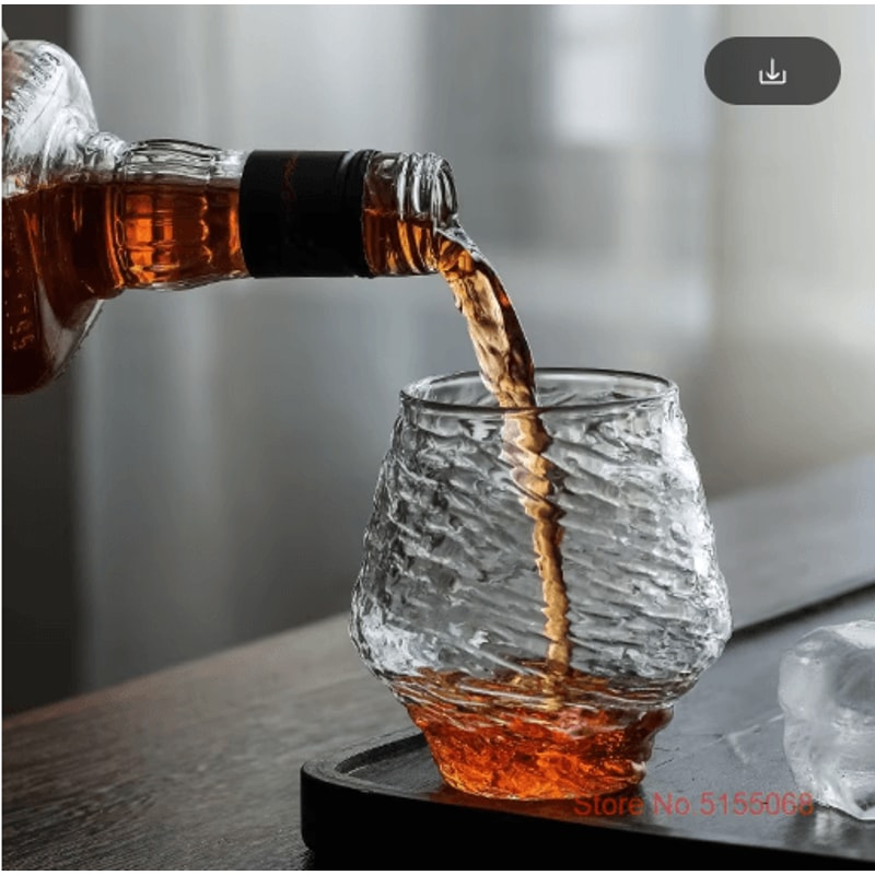 Japanese Hazy Air Whiskey Tumbler Snowflake Hammered Glass For Whisky XO Brandy And Wine 0