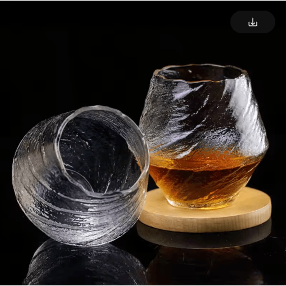Japanese Hazy Air Whiskey Tumbler Snowflake Hammered Glass For Whisky XO Brandy And Wine 7