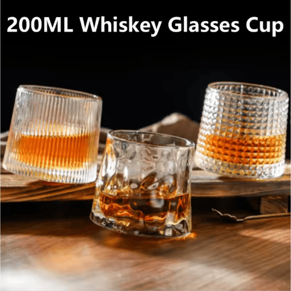 Creative Spinning Whiskey Glass 200 Ml Rotating Tumbler For Cocktails Wine And Brandy 0