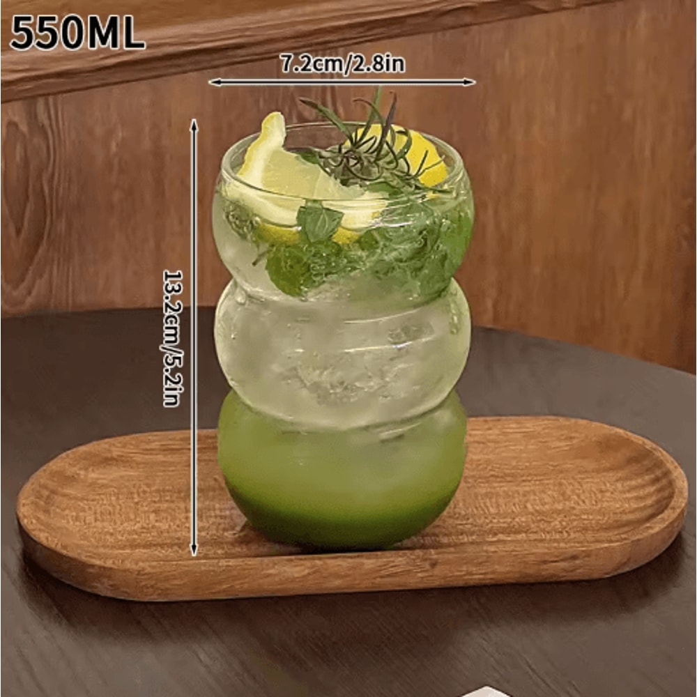 INS Style 3D Rose Glass Cup Heat Resistant Transparent Coffee And Juice Tumbler 6