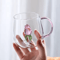 INS Style 3D Rose Glass Cup Heat Resistant Transparent Coffee And Juice Tumbler 12