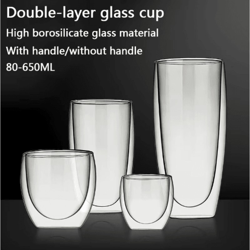 Transparent HeatResistant Glass Tumbler Creative Coffee Whiskey And Cocktail Mug 0