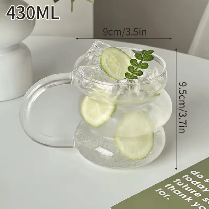 INS Style Transparent Glass Coffee Mug Heat Resistant Ripple Tumbler For Cocktails And Beverages 1 13