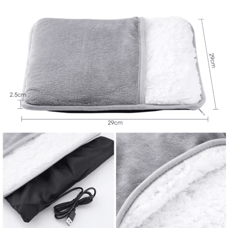 Winter Electric Foot Heating Pad USB Plush Foot Warmer Mat For Cozy Sleep Home Comfort 4