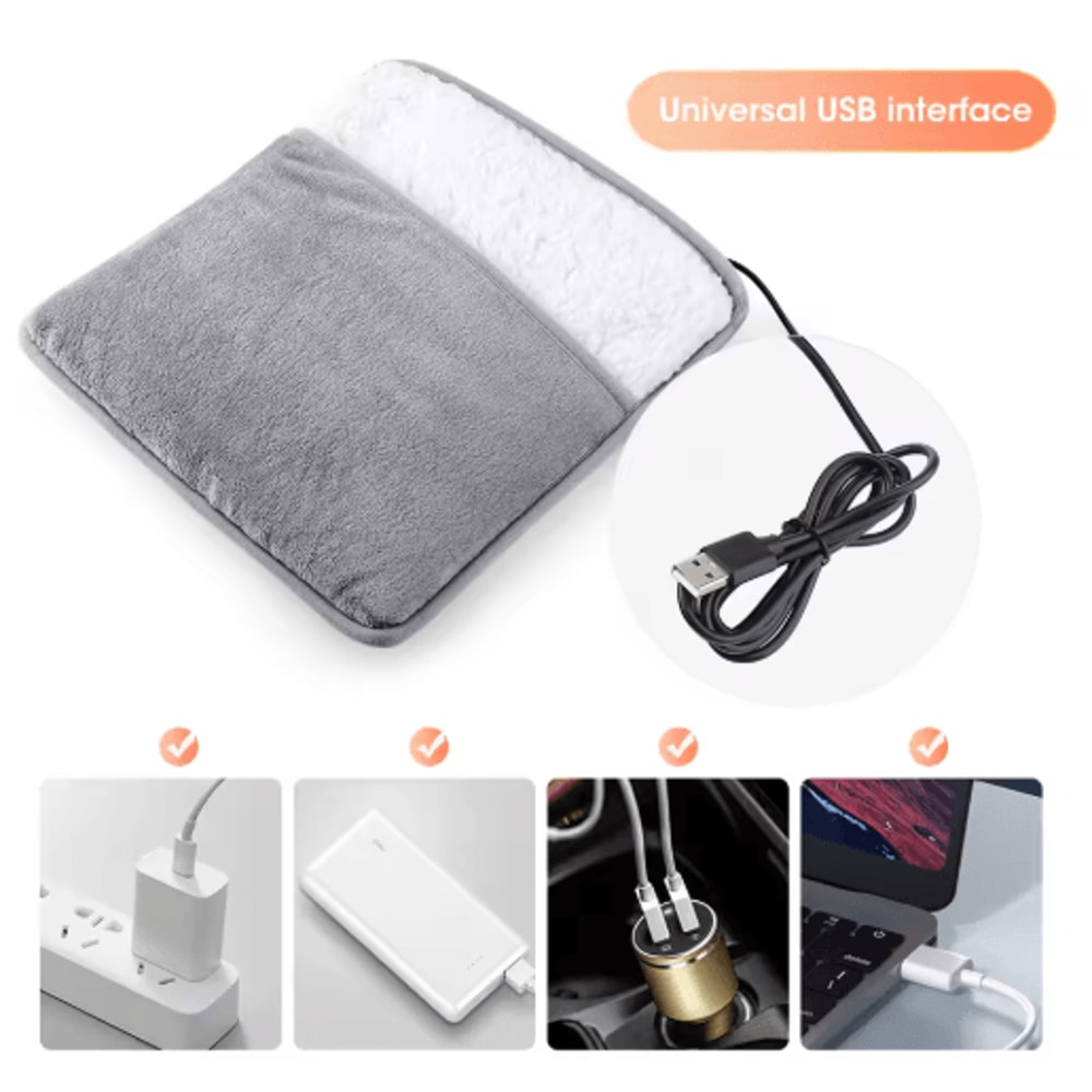 Winter Electric Foot Heating Pad USB Plush Foot Warmer Mat For Cozy Sleep Home Comfort 6