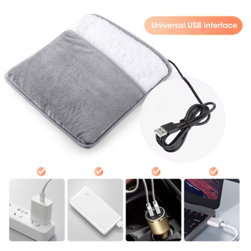 Winter Electric Foot Heating Pad USB Plush Foot Warmer Mat For Cozy Sleep Home Comfort 6