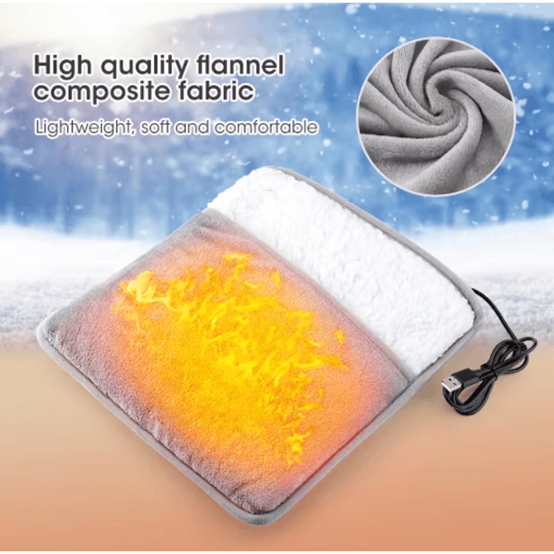 Winter Electric Foot Heating Pad USB Plush Foot Warmer Mat For Cozy Sleep Home Comfort 8