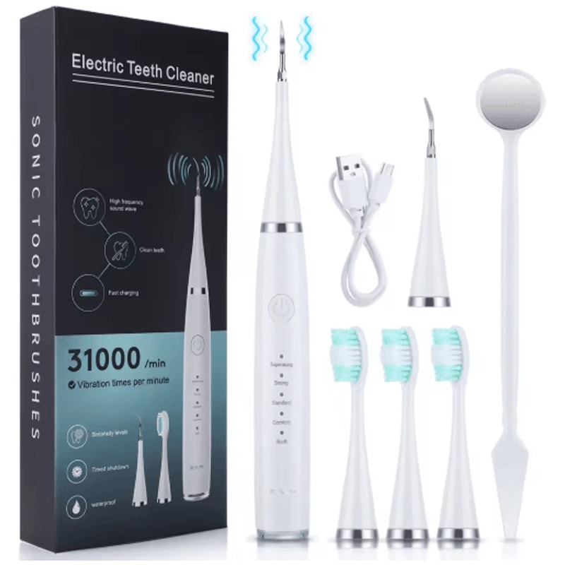 Sonic Electric Toothbrush Teeth Whitening Kit Dental Cleaner For Coffee Tea Stain Removal 8