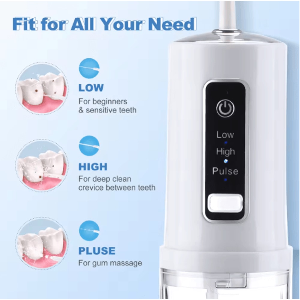 Cordless Water Dental Flosser 3Mode Rechargeable Portable Oral Irrigator IPX7 Waterproof 6