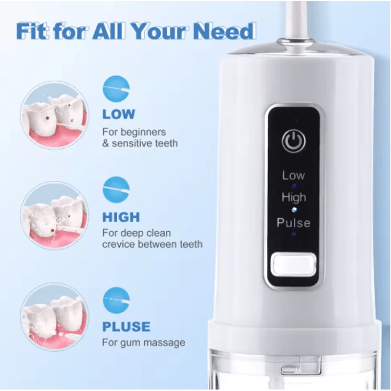 Cordless Water Dental Flosser 3Mode Rechargeable Portable Oral Irrigator IPX7 Waterproof 6