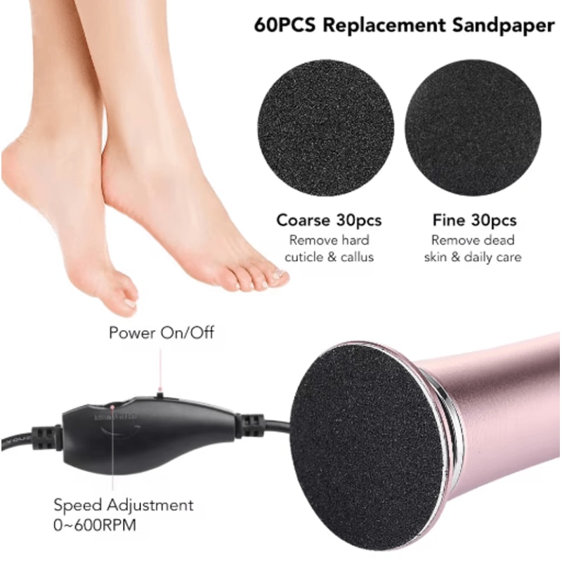 HeelRenew Pro Electric Foot Callus Remover Pedicure Tool Kit 6