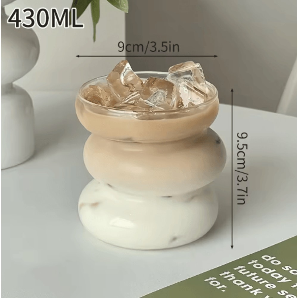 RippleWave Transparent Drinking Glass Creative Wave Iced Coffee Tumbler 5