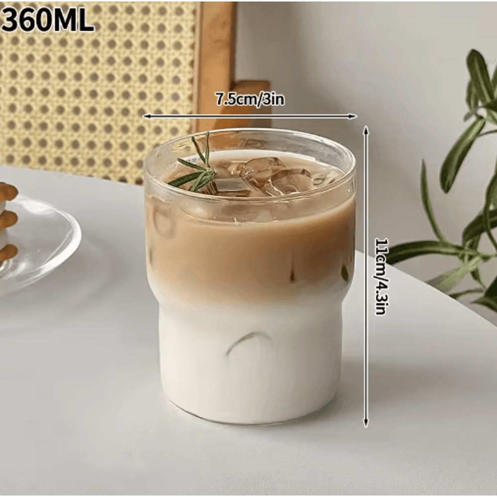 RippleWave Transparent Drinking Glass Creative Wave Iced Coffee Tumbler 11