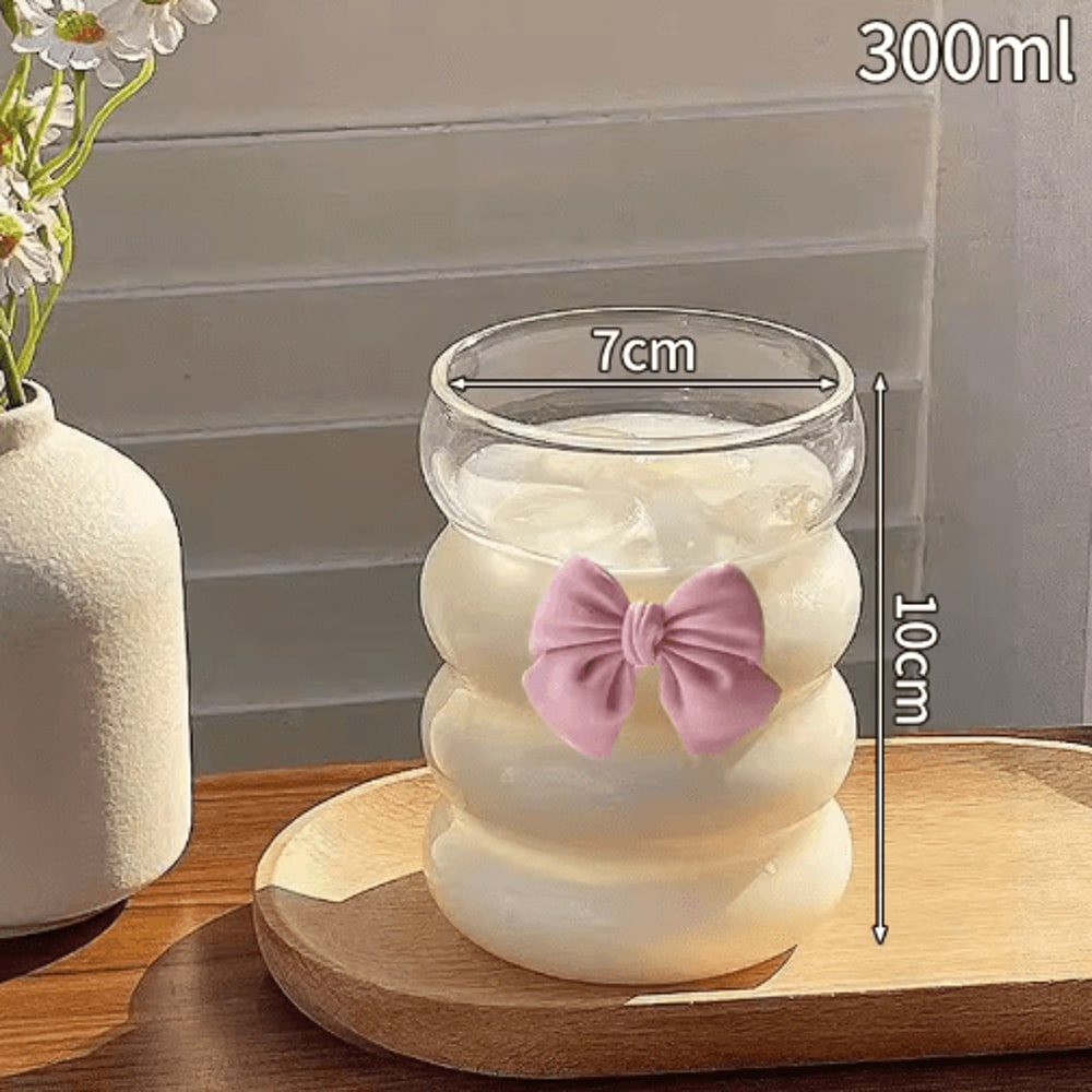 RippleWave Transparent Drinking Glass Creative Wave Iced Coffee Tumbler 6