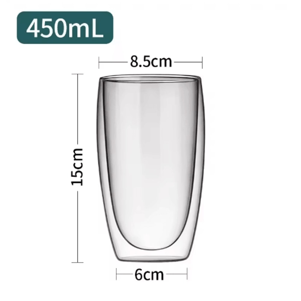 ThermoClear Double Wall Glass Coffee Cup HeatResistant Drinkware Set 1