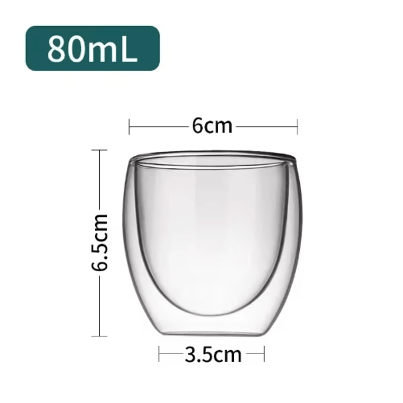 ThermoClear Double Wall Glass Coffee Cup HeatResistant Drinkware Set 6