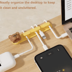 cute desk cable holder & table protector organizer