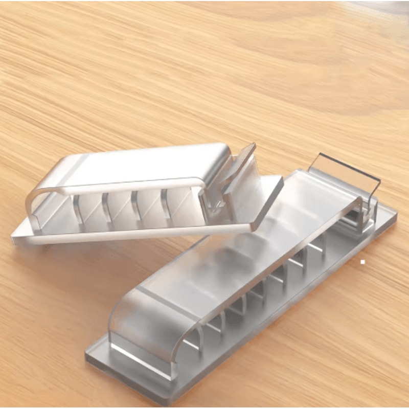SelfAdhesive MultiSlot Cable Organizer Clips For Desk UnderDesk Use 17