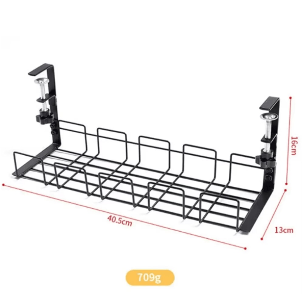 Metal Under Table Storage Rack Cable Management Tray For Home And Office 3