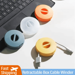transparent retractable charging cord organizer storage case