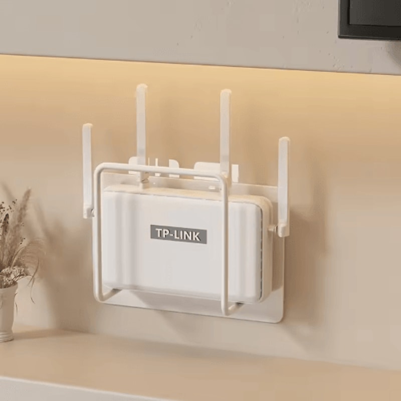 NonDrilling Wall Mounted Router Bracket Multifunctional Storage Rack 4