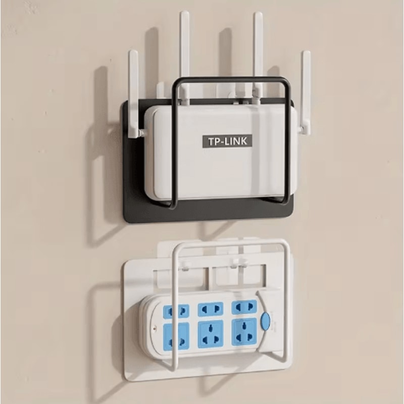 NonDrilling Wall Mounted Router Bracket Multifunctional Storage Rack 5