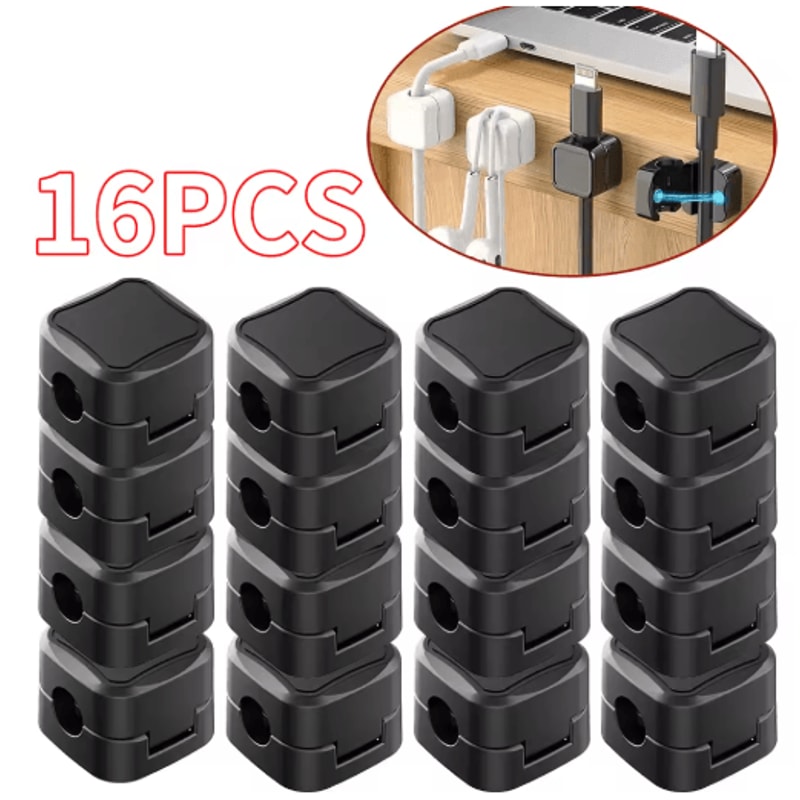 Magnetic Adjustable Cable Clips Set For Smooth UnderDesk Cable Management 1