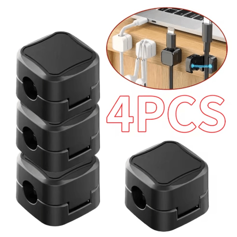 Magnetic Adjustable Cable Clips Set For Smooth UnderDesk Cable Management 4