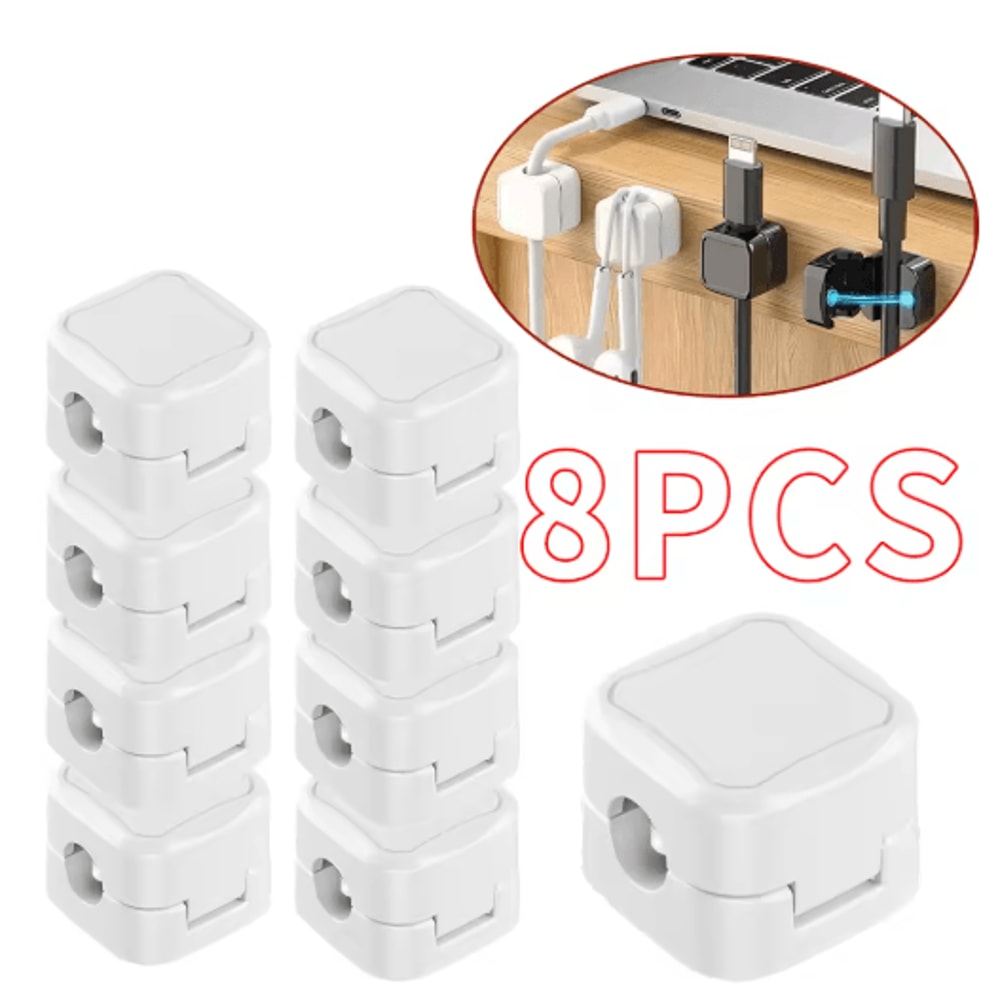 Magnetic Adjustable Cable Clips Set For Smooth UnderDesk Cable Management 5