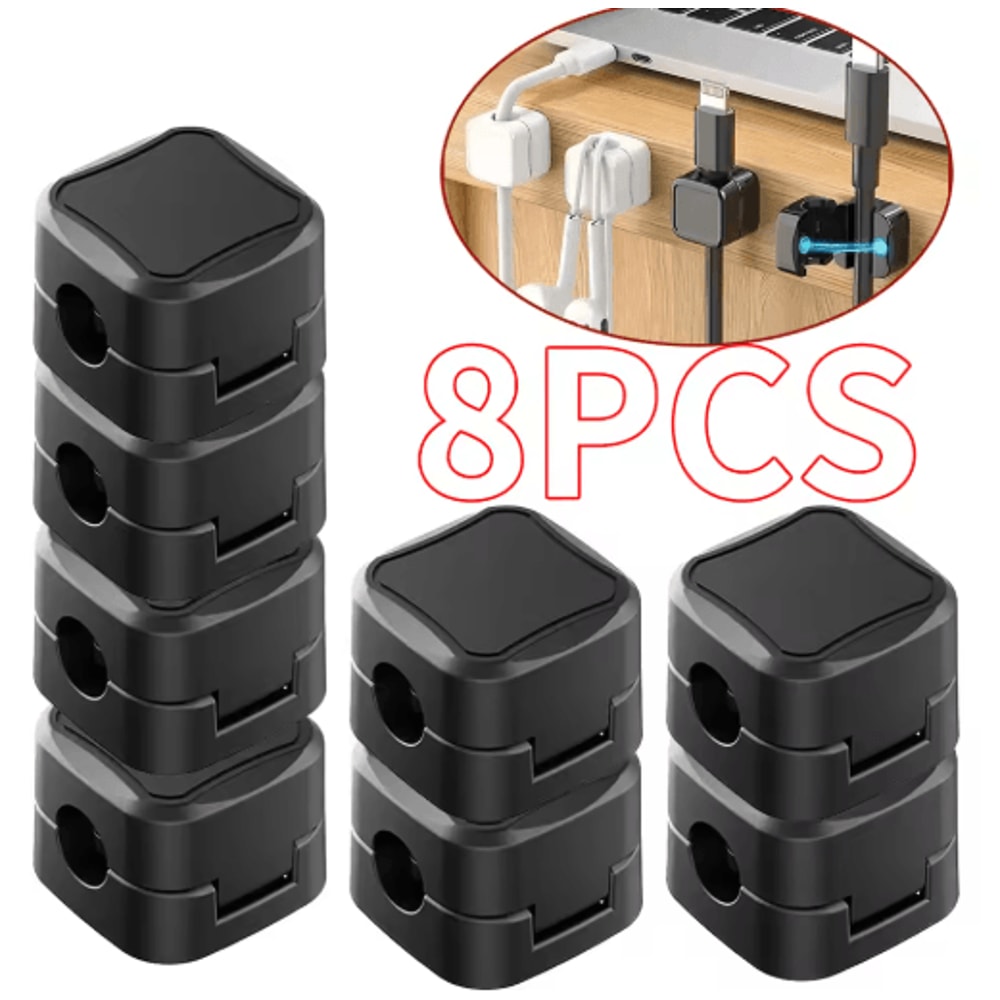 Magnetic Adjustable Cable Clips Set For Smooth UnderDesk Cable Management 6