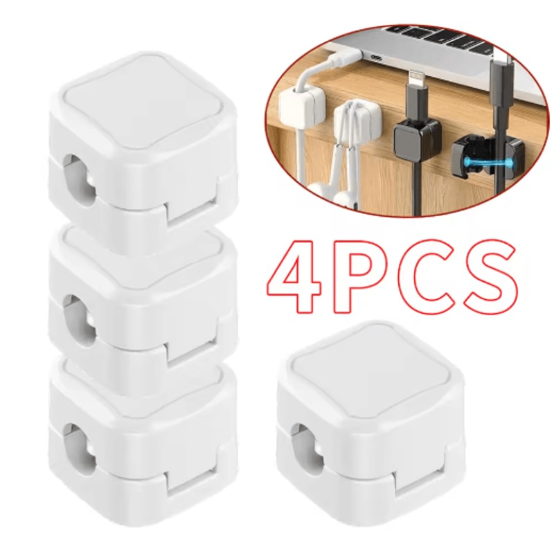 Magnetic Adjustable Cable Clips Set For Smooth UnderDesk Cable Management 8