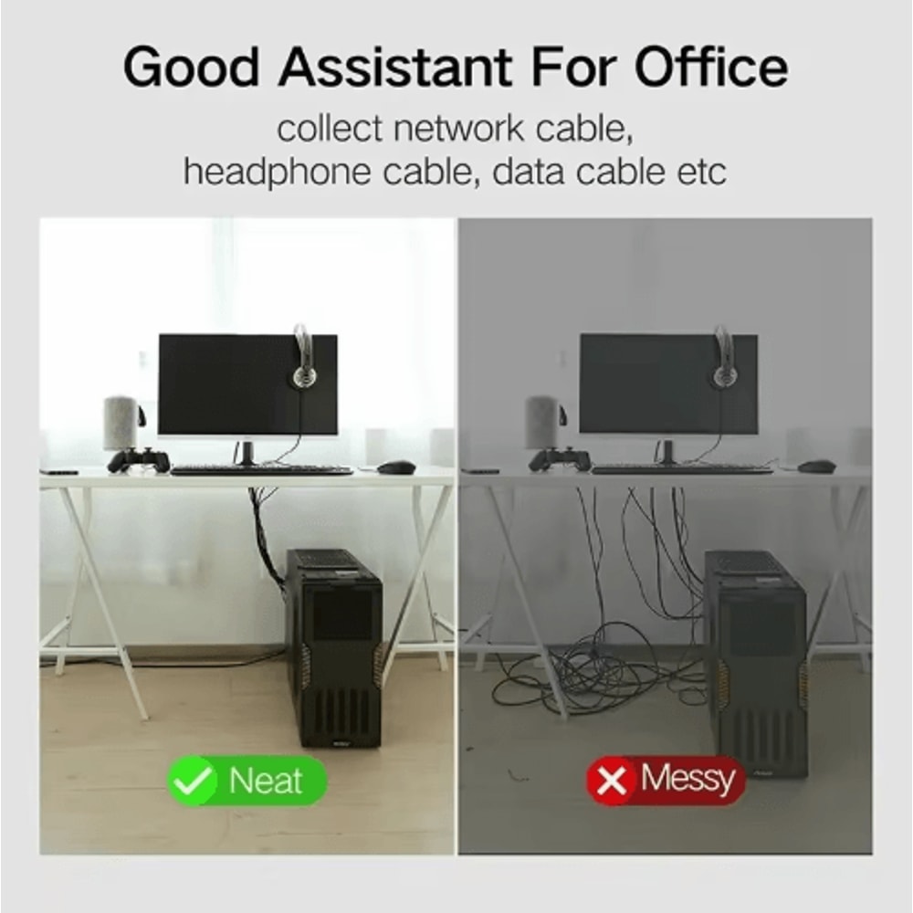 5M Reusable Cable Organizer Straps FreeCut Fastening Tape For Desk Wire Storage 4