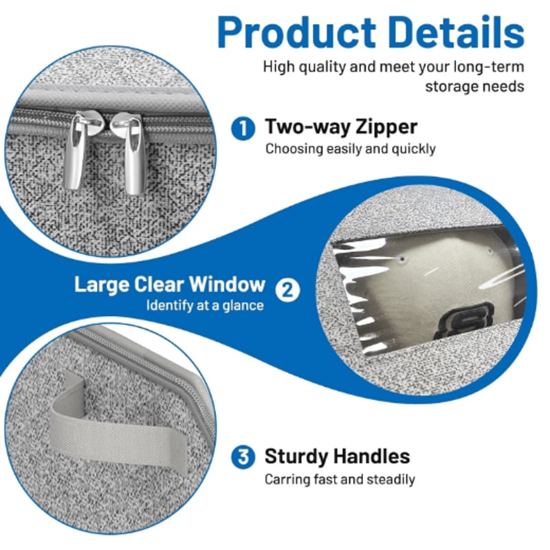 Foldable Baseball Cap Storage Box For 24 Hats With Zipper Closure 3