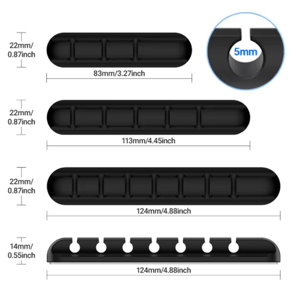 Adhesive Cable Holder Clips For Desktop Nightstand Cord Management 9