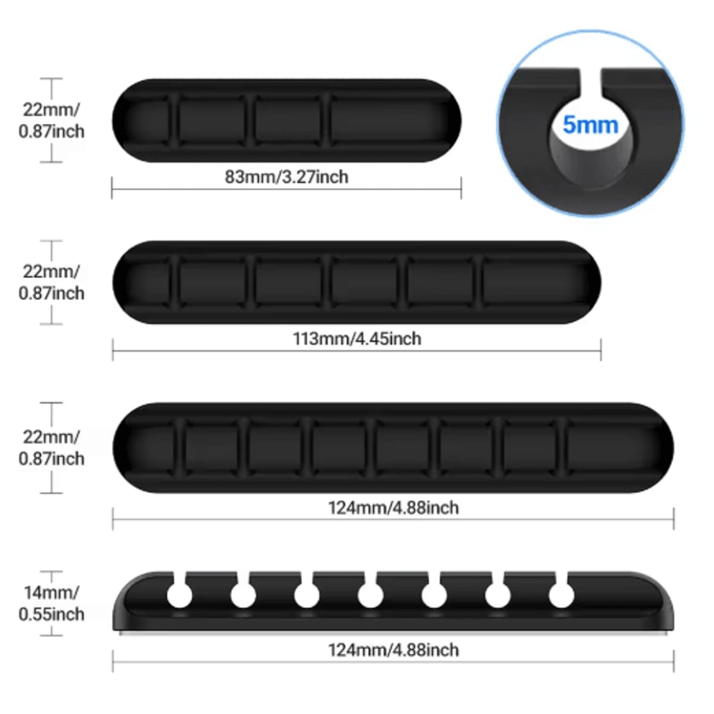 Adhesive Cable Holder Clips For Desktop Nightstand Cord Management 9
