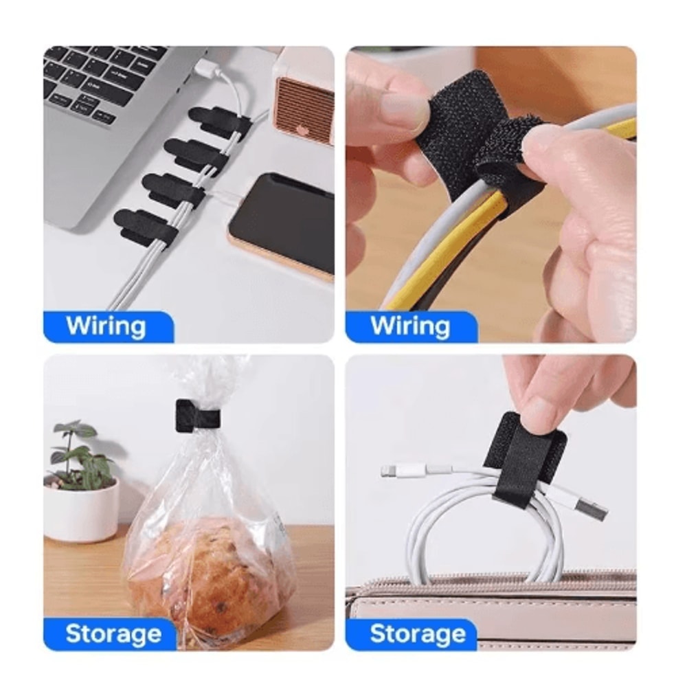 Reusable SelfAdhesive Cable Ties And Adjustable Cord Organizer Straps 10