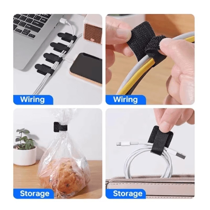Reusable SelfAdhesive Cable Ties And Adjustable Cord Organizer Straps 10