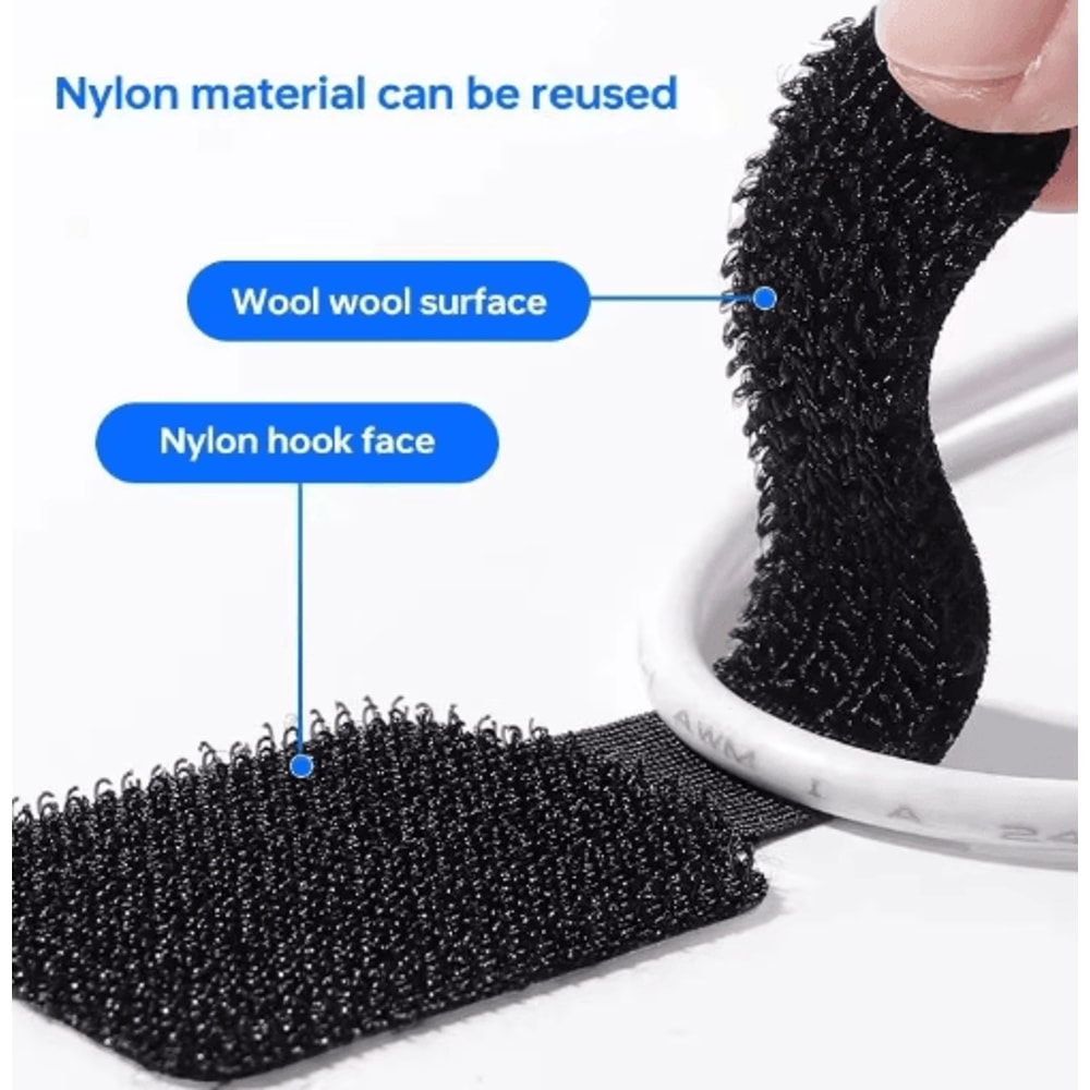 Reusable SelfAdhesive Cable Ties And Adjustable Cord Organizer Straps 12