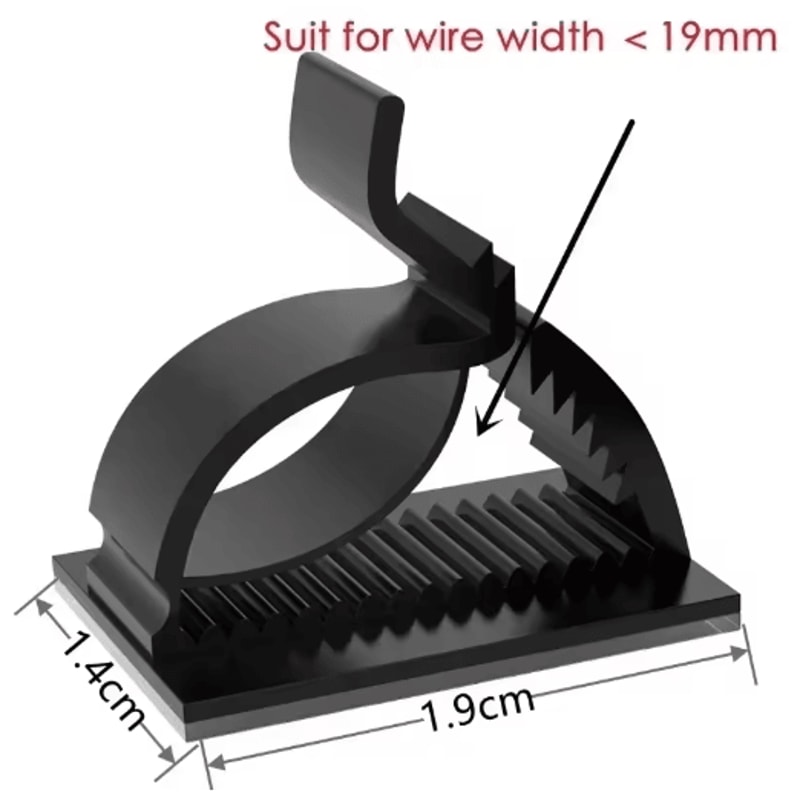 Universal Adjustable SelfAdhesive Cable Clips For Desk Home Office Car 9